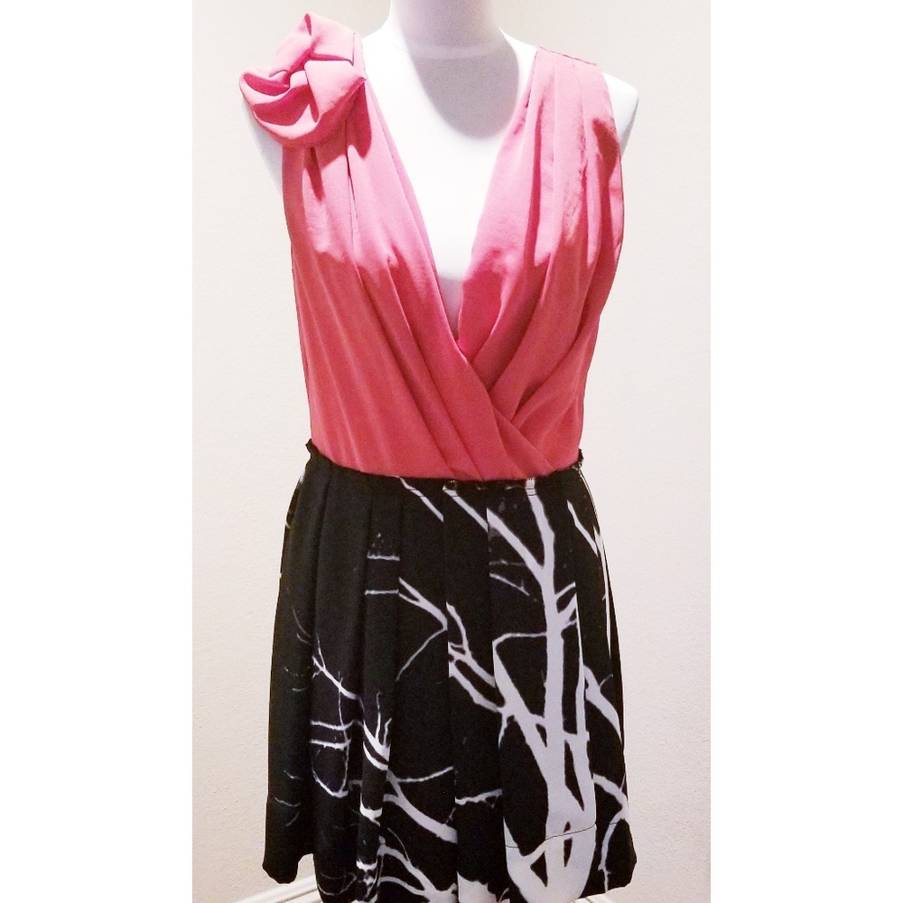 Rachel Roe Coral and Black Dress